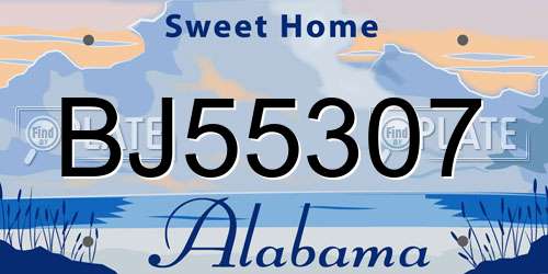 BJ55307 Alabama License Plate