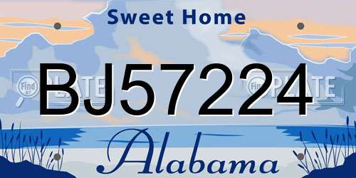 BJ57224 Alabama License Plate