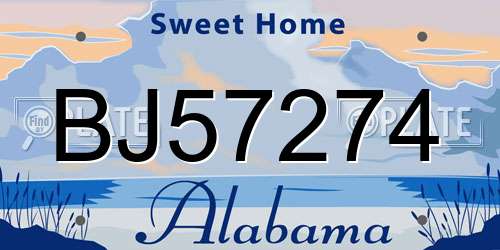 BJ57274 Alabama License Plate