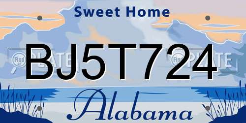 BJ5T724 Alabama License Plate