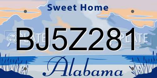 BJ5Z281 Alabama License Plate