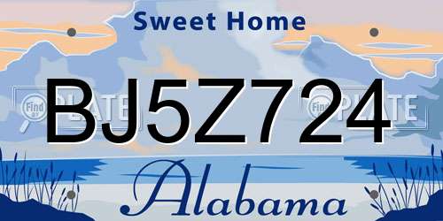 BJ5Z724 Alabama License Plate