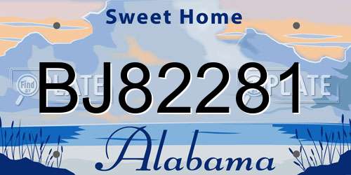 BJ82281 Alabama License Plate
