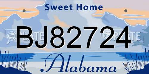 BJ82724 Alabama License Plate
