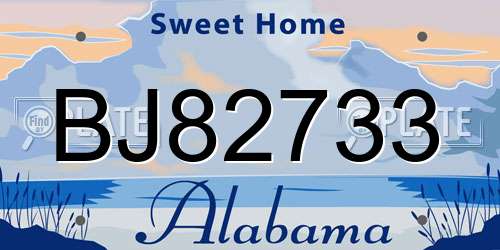 BJ82733 Alabama License Plate