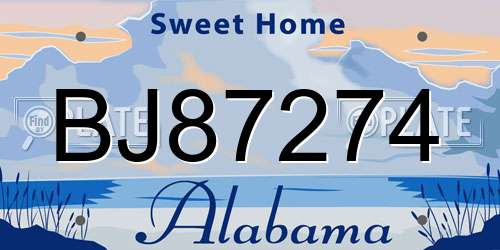 BJ87274 Alabama License Plate