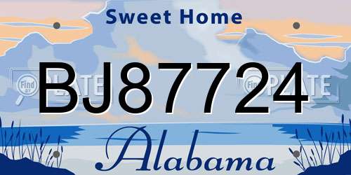BJ87724 Alabama License Plate