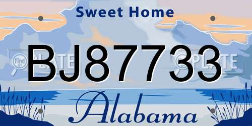 BJ87733 Alabama License Plate