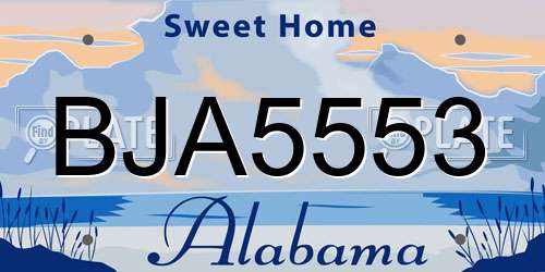 BJA5553 Alabama License Plate