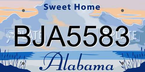 BJA5583 Alabama License Plate