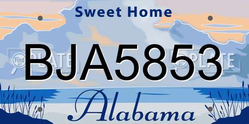 BJA5853 Alabama License Plate