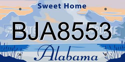 BJA8553 Alabama License Plate