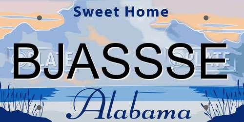 BJASSSE Alabama License Plate
