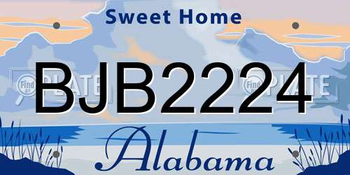 BJB2224 Alabama License Plate