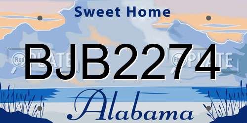 BJB2274 Alabama License Plate