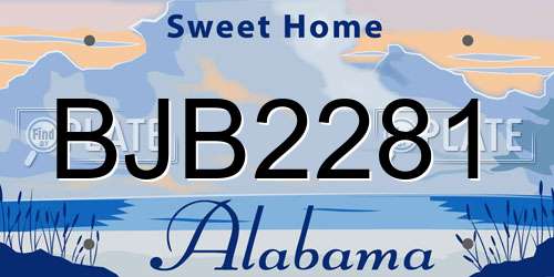 BJB2281 Alabama License Plate