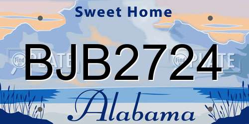 BJB2724 Alabama License Plate