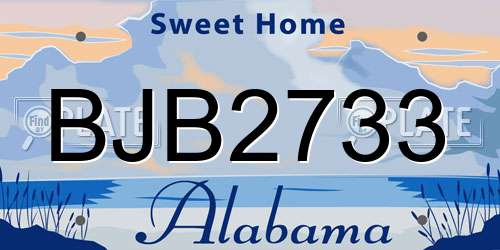 BJB2733 Alabama License Plate