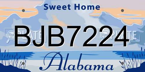 BJB7224 Alabama License Plate