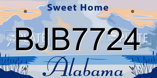 BJB7724 Alabama License Plate