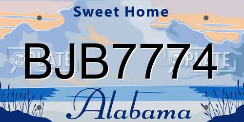 BJB7774 Alabama License Plate