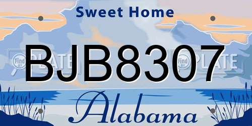 BJB8307 Alabama License Plate