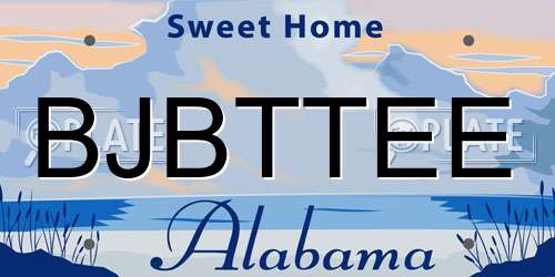 BJBTTEE Alabama License Plate