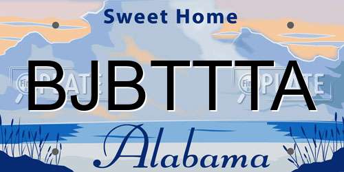 BJBTTTA Alabama License Plate