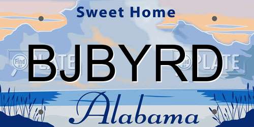 BJBYRD Alabama License Plate