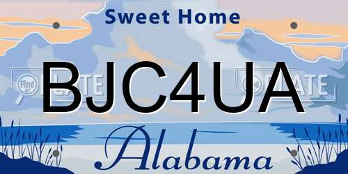 BJC4UA Alabama License Plate