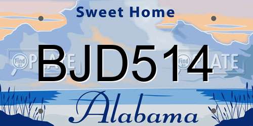 BJD514 Alabama License Plate