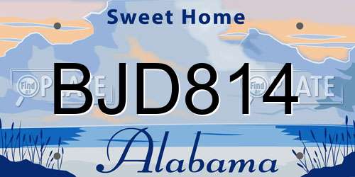 BJD814 Alabama License Plate