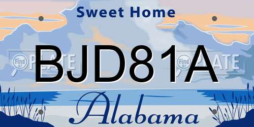 BJD81A Alabama License Plate
