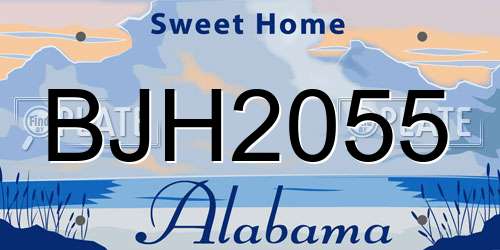 BJH2055 Alabama License Plate