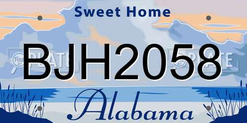BJH2058 Alabama License Plate