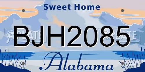 BJH2085 Alabama License Plate