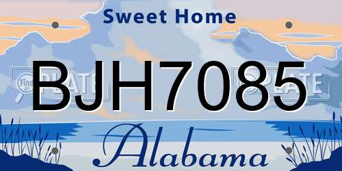 BJH7085 Alabama License Plate