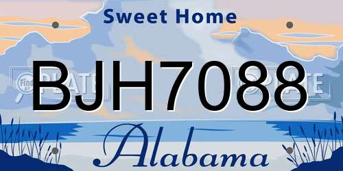 BJH7088 Alabama License Plate