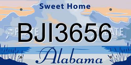 BJI3656 Alabama License Plate