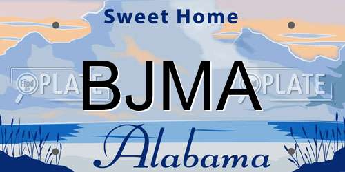 BJMA Alabama License Plate