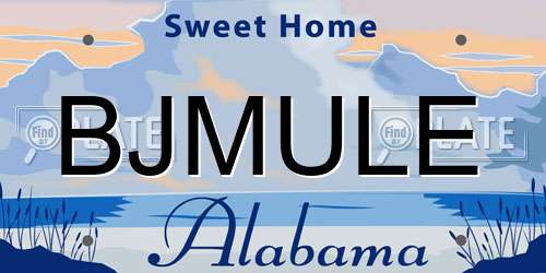 BJMULE Alabama License Plate