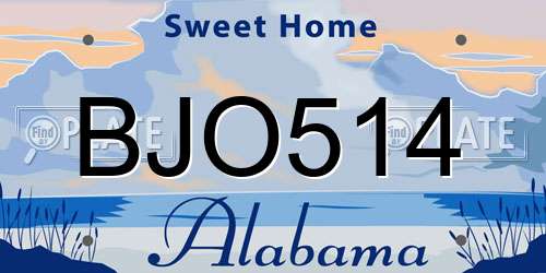 BJO514 Alabama License Plate