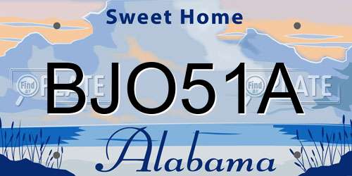 BJO51A Alabama License Plate