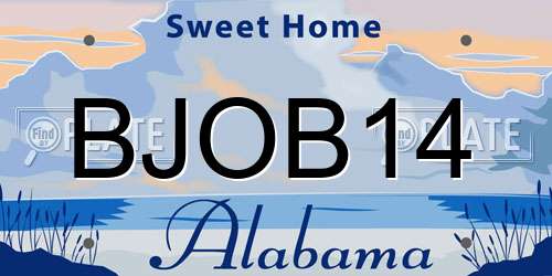 BJOB14 Alabama License Plate