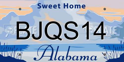 BJQS14 Alabama License Plate