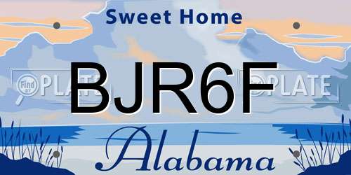 BJR6F Alabama License Plate