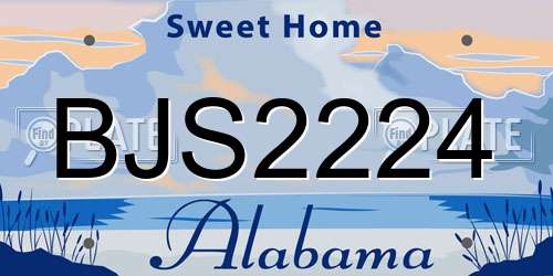 BJS2224 Alabama License Plate