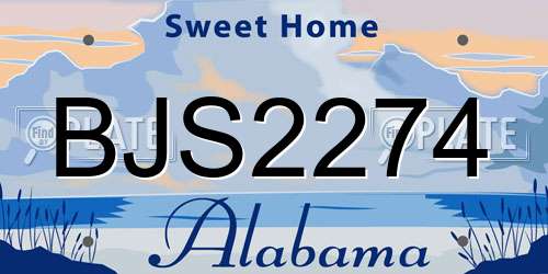 BJS2274 Alabama License Plate