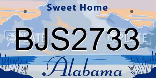BJS2733 Alabama License Plate