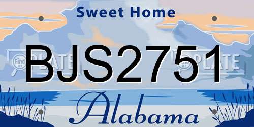 BJS2751 Alabama License Plate